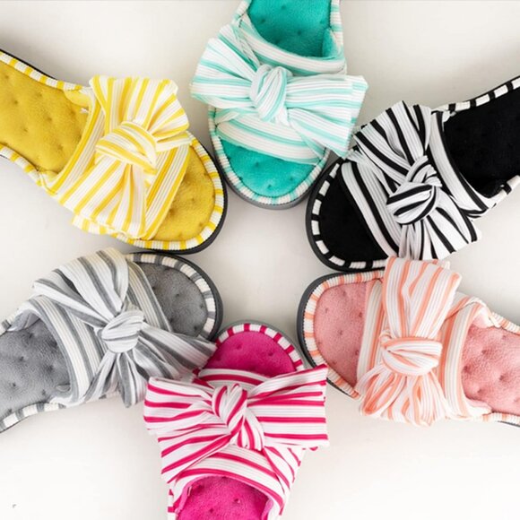 Women's Yellow White Memory Foam House Eurytides Slide Slippers Shoes - Picture 4 of 9